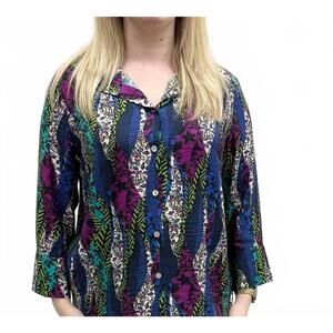 NEW A LA CARTE print button front top in multi